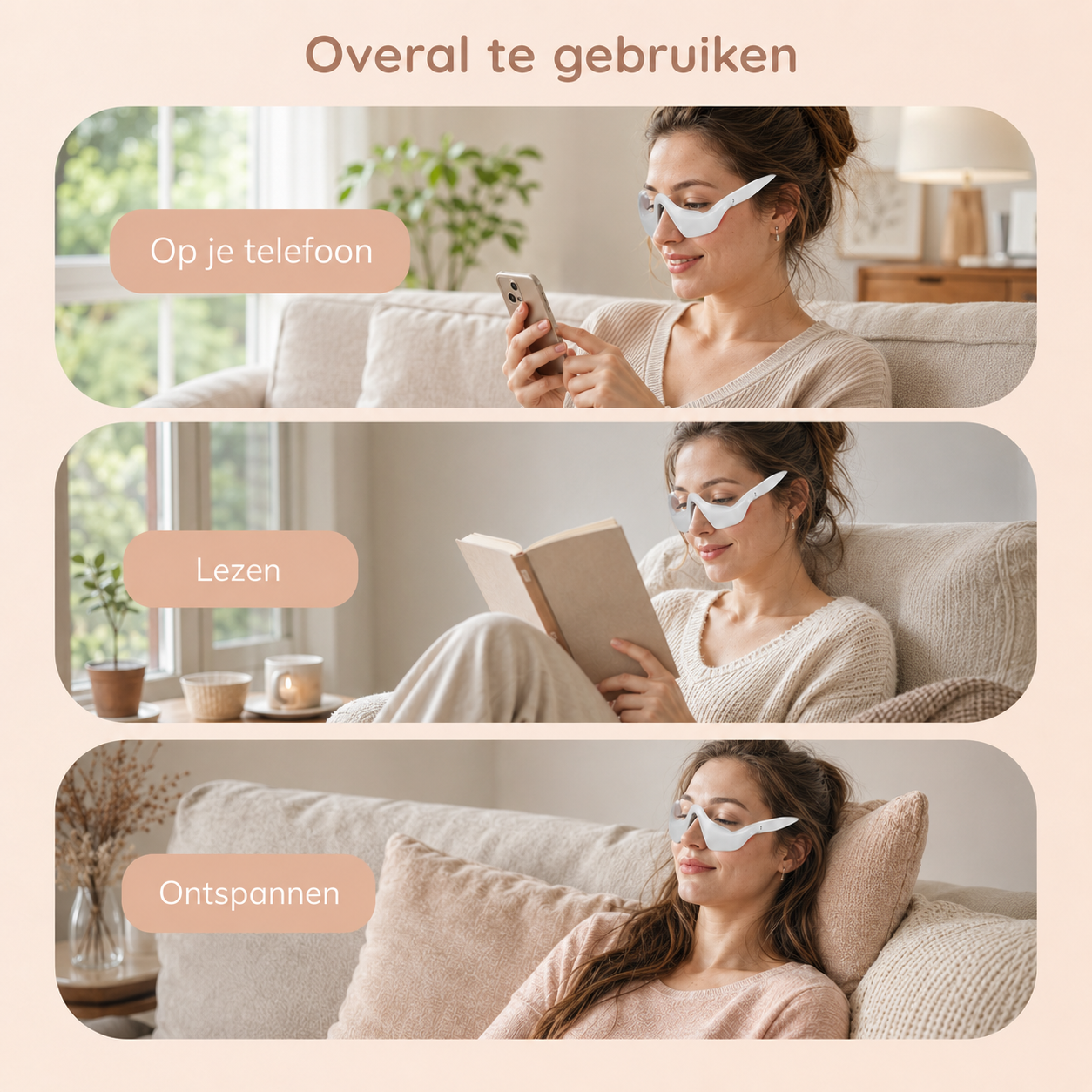 EyeRevive™ Oogmassagebril – Een ontspannen en frisse oogopslag.