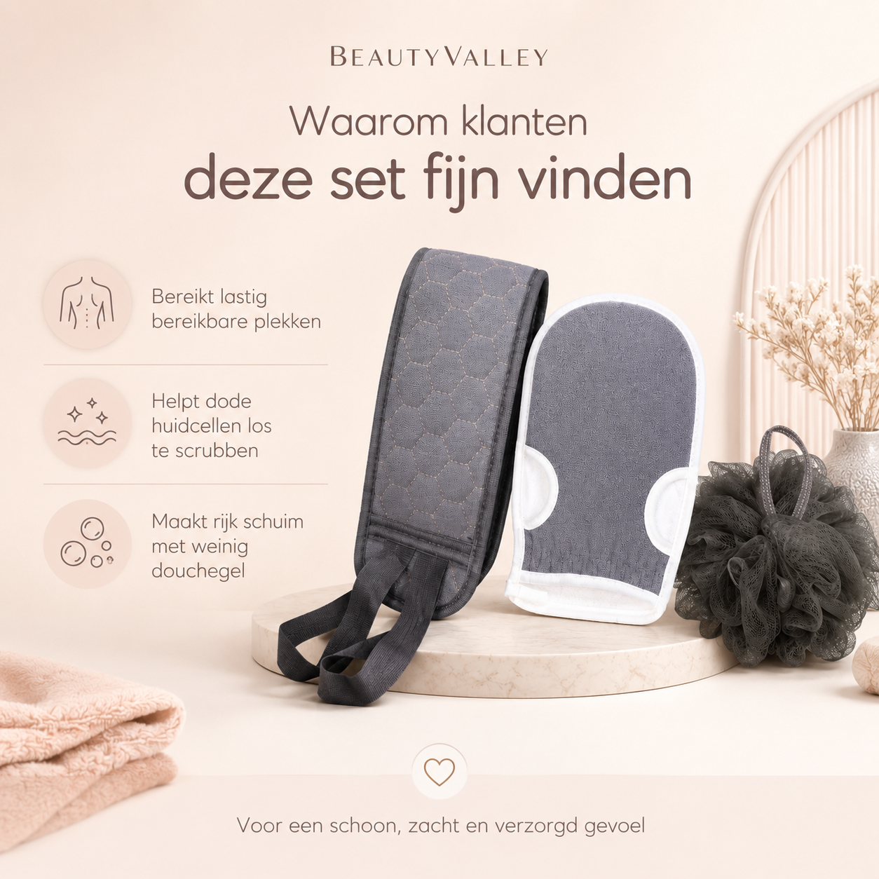 PureReach™ Doucheset – Een zachte, frisse huid van top tot teen.