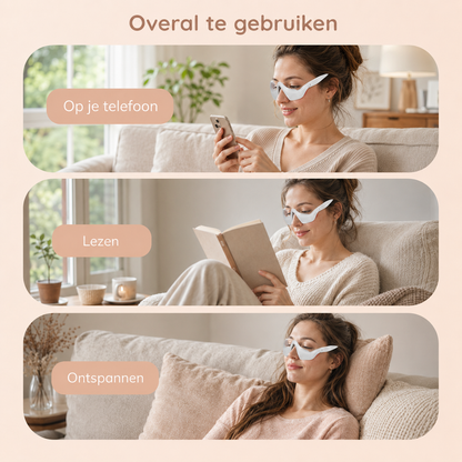 EyeRevive™ Oogmassagebril – Een ontspannen en frisse oogopslag.