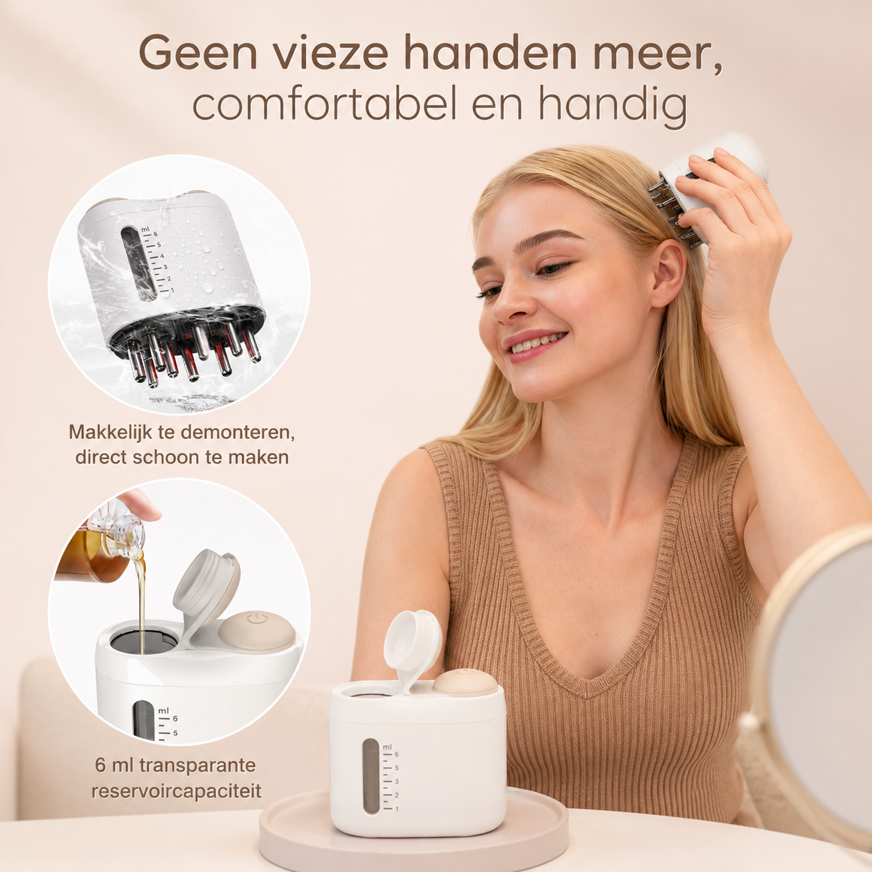 ScalpCare™ Applicator – Gerichte verzorging, gelijkmatige verdeling.