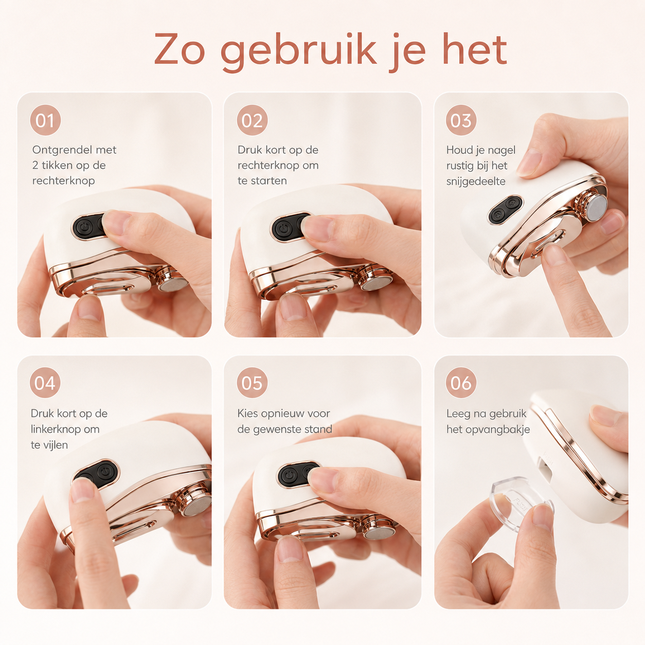 EasyNail™ Nagelverzorger — Laat het apparaat het werk doen.