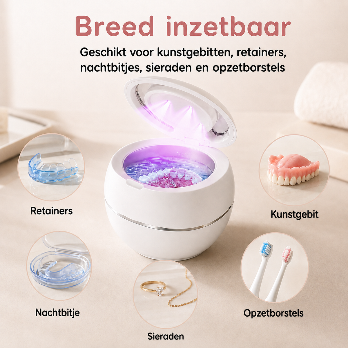 CleanDent™ Ultrasone Gebitsreiniger — Grondige reiniging.