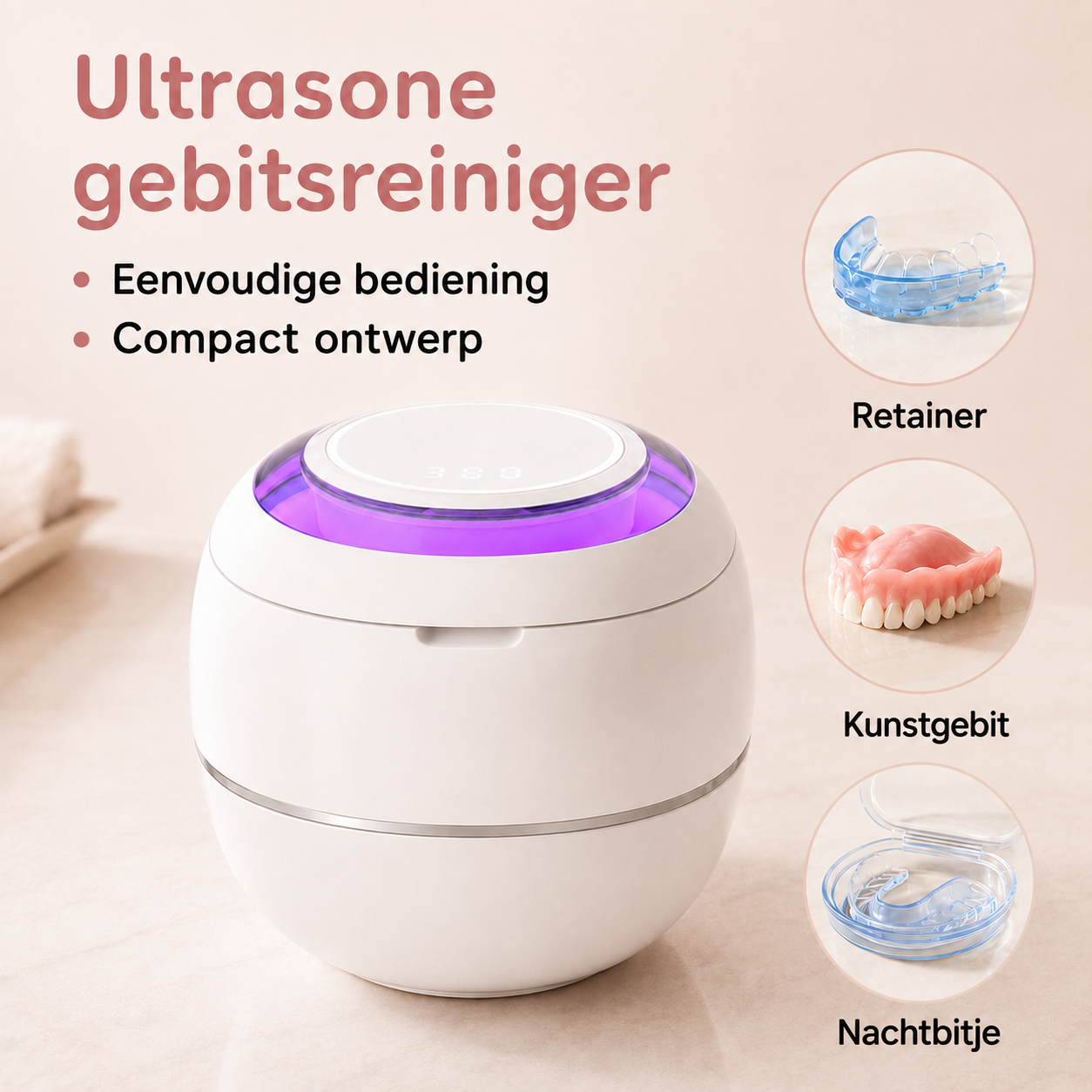 CleanDent™ Ultrasone Gebitsreiniger — Grondige reiniging.