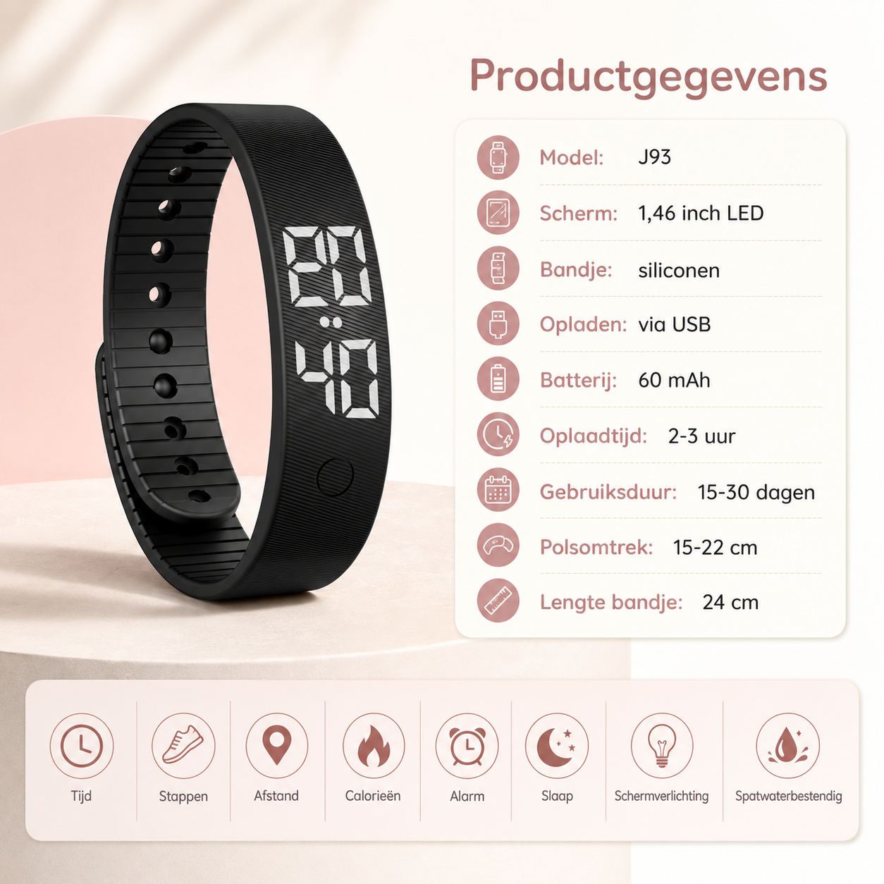 Movira™ Activiteitsarmband — Zie je stappen. Voel je vooruitgang.