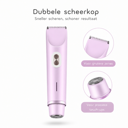 SilkEase™ 2-in-1 Damestrimmer — Voor snel en zacht bijwerken.