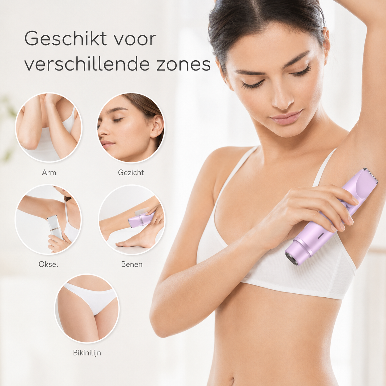 SilkEase™ 2-in-1 Damestrimmer — Voor snel en zacht bijwerken.