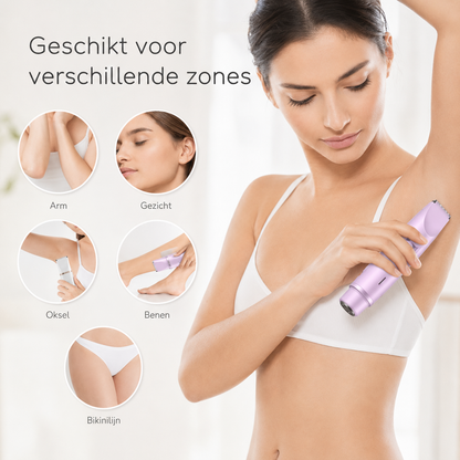 SilkEase™ 2-in-1 Damestrimmer — Voor snel en zacht bijwerken.