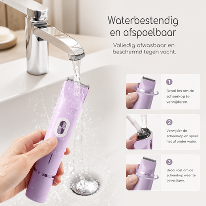 SilkEase™ 2-in-1 Damestrimmer — Voor snel en zacht bijwerken.