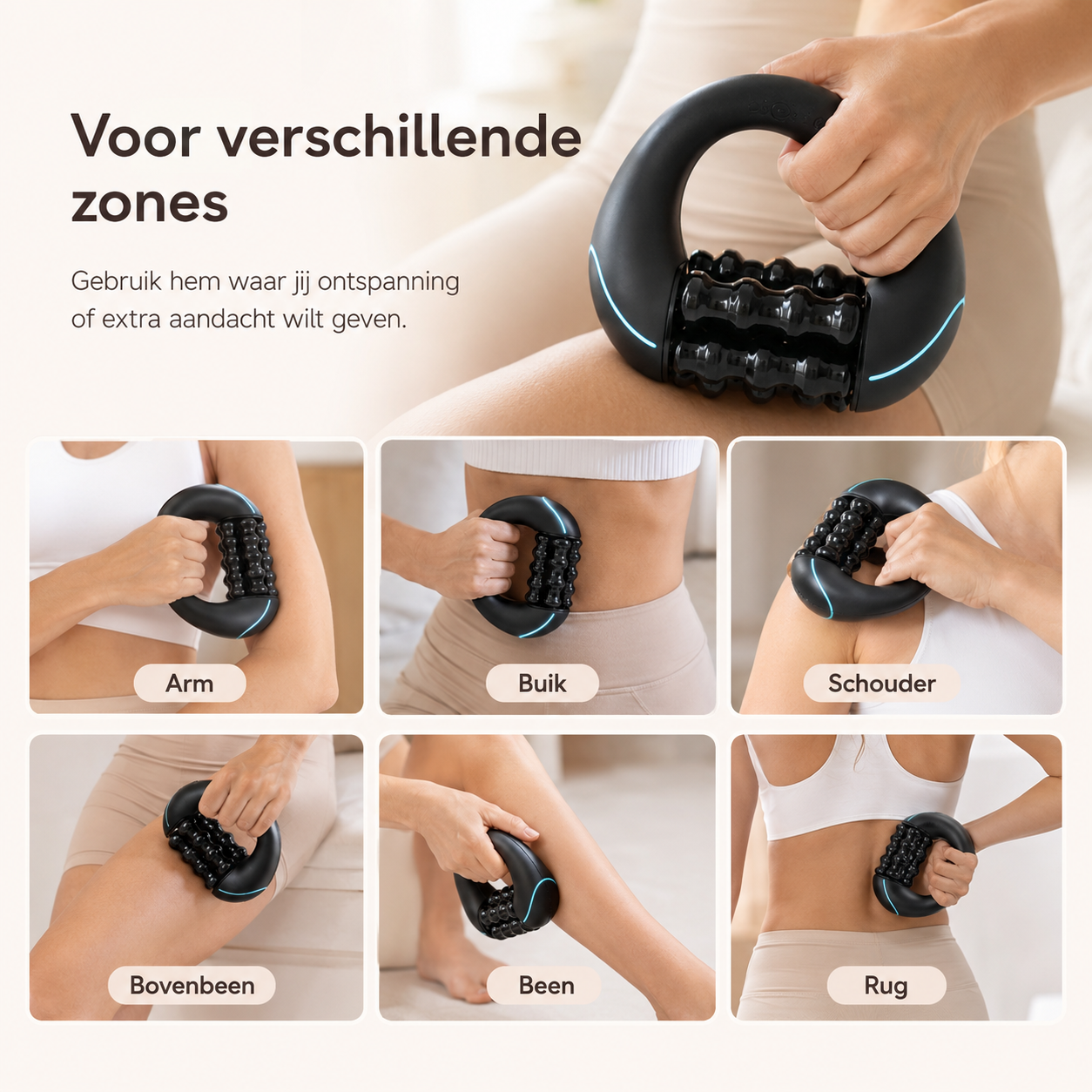 RollRelief™ Massageroller — Rol de spanning van je af.