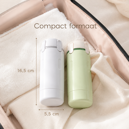 TravelEase™ 4-in-1 Reisdispenser — Vier verzorgingsproducten. Eén slimme houder.