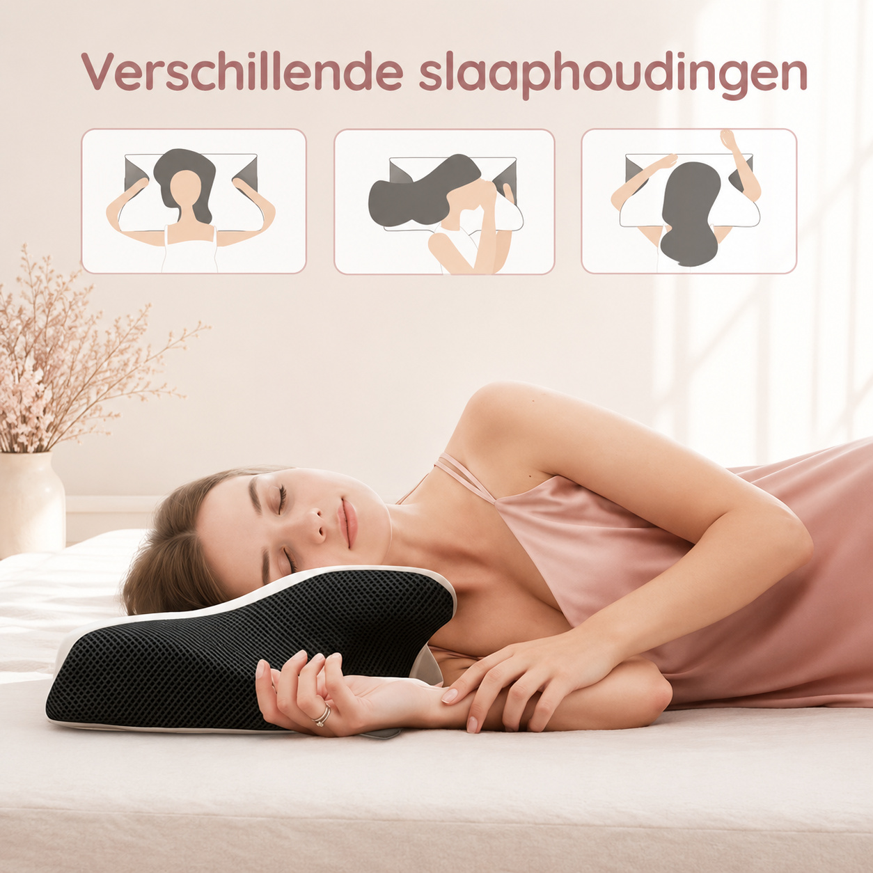 SleepCurve™ Ergonomisch Kussen — Gevormd voor hoofd, nek en schouders.