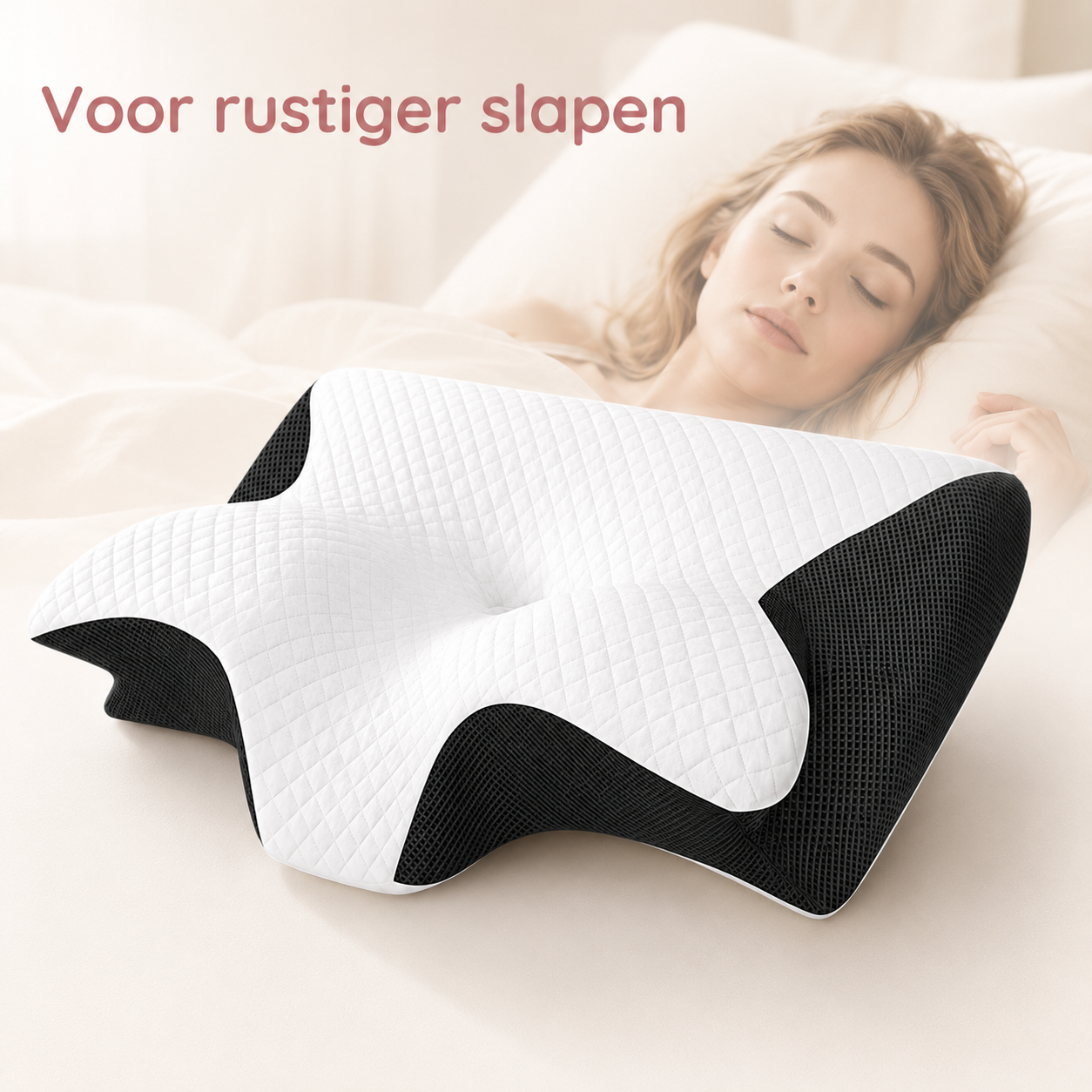 SleepCurve™ Ergonomisch Kussen — Gevormd voor hoofd, nek en schouders.