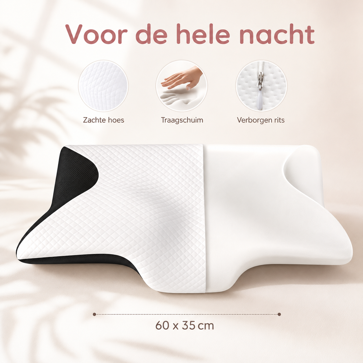 SleepCurve™ Ergonomisch Kussen — Gevormd voor hoofd, nek en schouders.