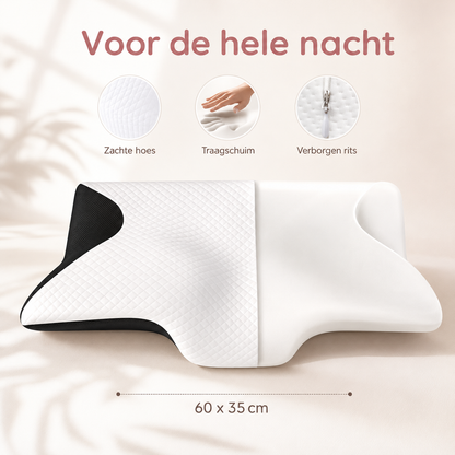 SleepCurve™ Ergonomisch Kussen — Gevormd voor hoofd, nek en schouders.