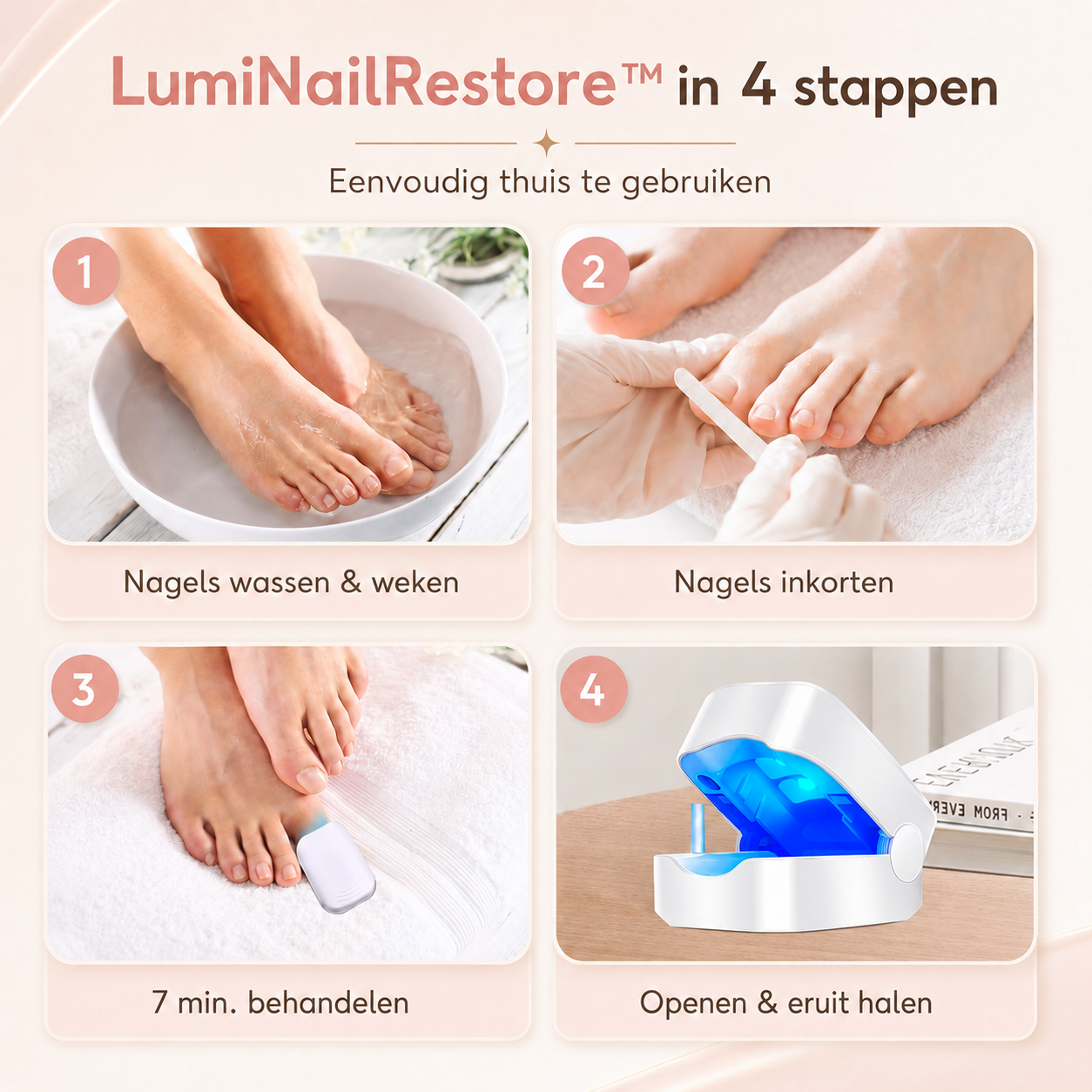 LumiNailRestore™ Nagelhersteller – Gezonde nagels zonder schaamte.