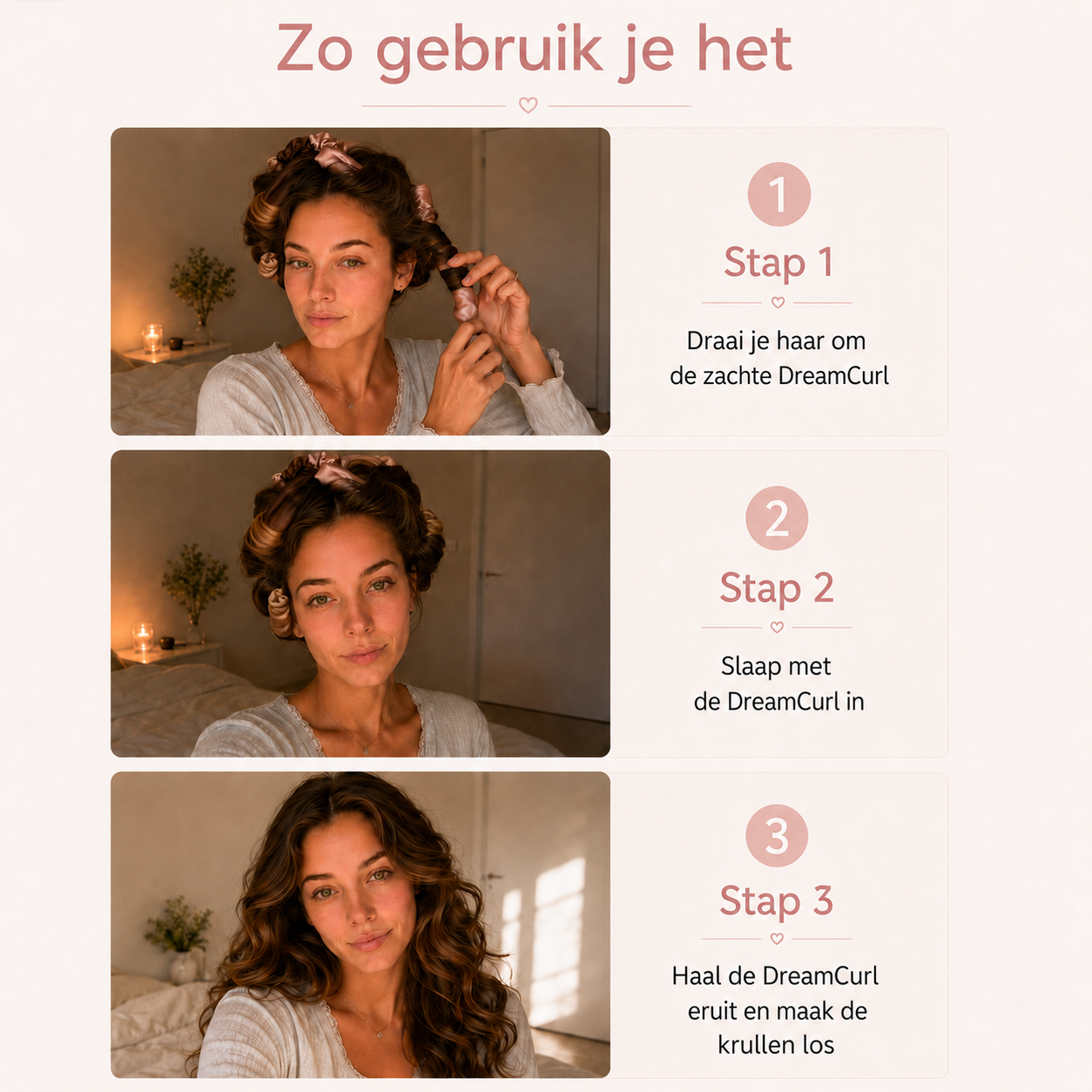 DreamCurls™ Heatless Curls Set – Volle krullen zonder moeite.