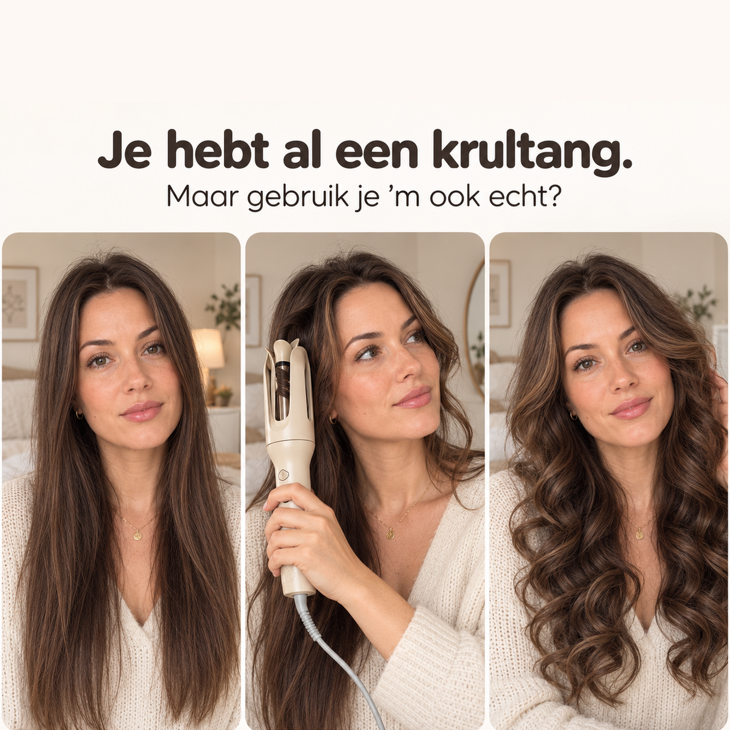 CurlMate™ Automatische Krultang — Jouw makkelijke weg naar mooie krullen.